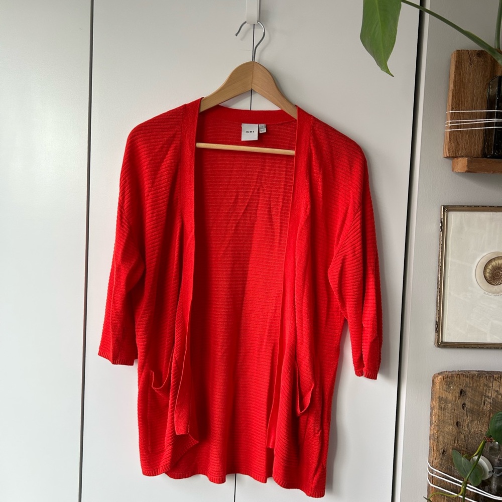 Ichi red-orange cardigan